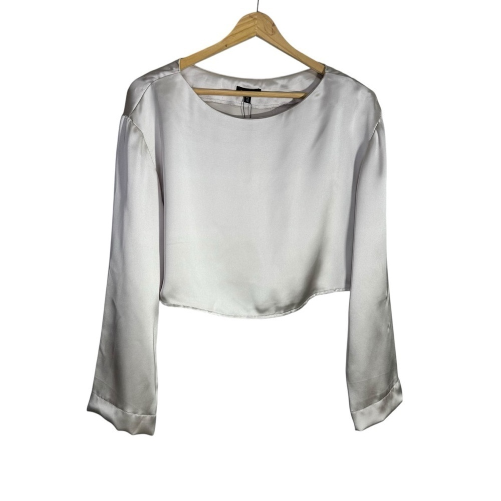 Dynamite Gianna Crewneck Satin Blouse Size Small NWT